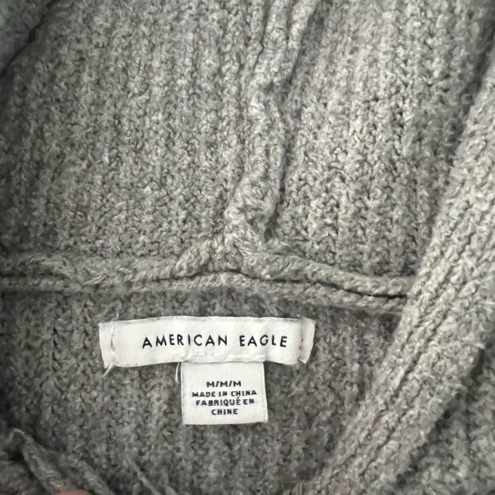 Grey cropped American Eagle sweater with tie - Picture 4 of 4